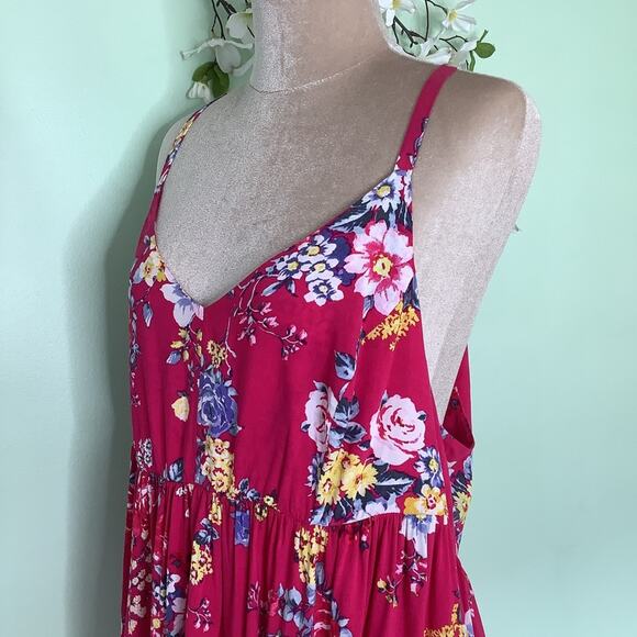 Torrid Floral Sweetheart Challis Racerback Swing Tank Top Babydoll Empire Waist - Picture 5 of 16